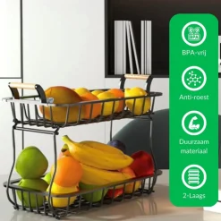 SensaHome 2 Laags Fruitmand Rechthoek Fruitschaal