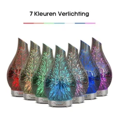 SensaHome Glazen 3D Aroma Diffuser Nachtlamp Luchtbevochtiger met LED Verlichting