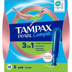 Tampax Compak Pearl Super Tampons met Inbrenghuls