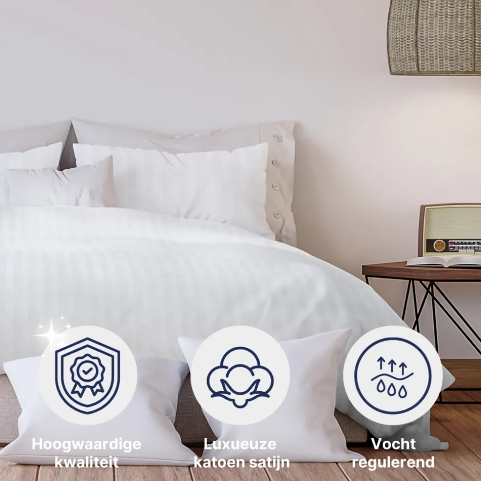 Ten Cate 100% Katoensatijnen Tweepersoons Dekbedovertrek