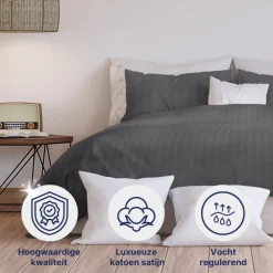 Ten Cate 100% Katoensatijnen Lits-Jumeaux Dekbedovertrek