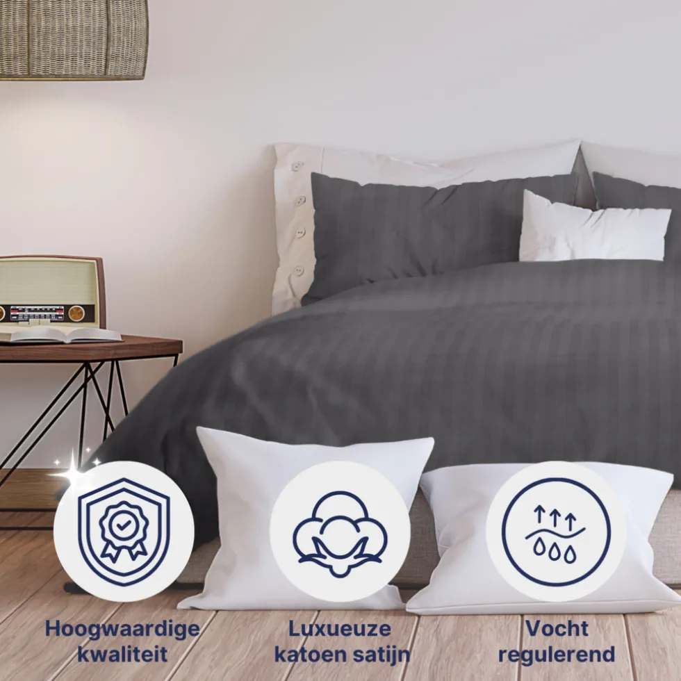 Ten Cate 100% Katoensatijnen Tweepersoons Dekbedovertrek