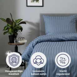 Ten Cate 100% Katoensatijnen Tweepersoons Dekbedovertrek
