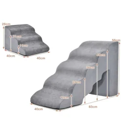 Trendmix twee delige huisdiertrap voor grote en kleine honden en katten met afneembare hoes