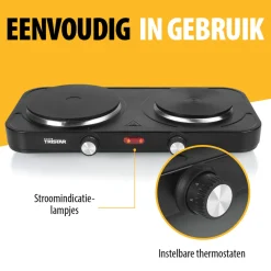 Tristar Elektrische Kookplaat KP-6152 Vrijstaand 2 Kookzones Vrijstaand