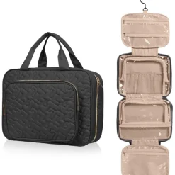 UNIQ Reis Toilettas met Haak en 4 Vakken - Zwart