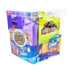 Vieruurtjes XL koekjespakket met chocolade: Milka, LU, Prince, Oreo, Mikado & Lotus Dino