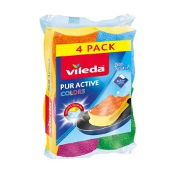 Vileda Schuursponzen Pur Active Colors 4 Stuks