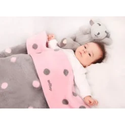 Zaffiro Grijs & Roze Gestipt 100 x 150 cm Ledikantdeken